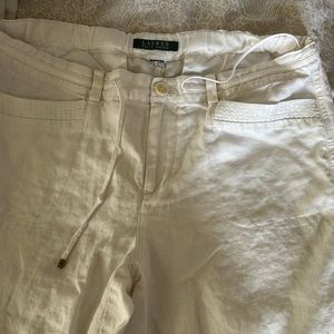 White Linen Ralph Lauren pants - great condition size 8